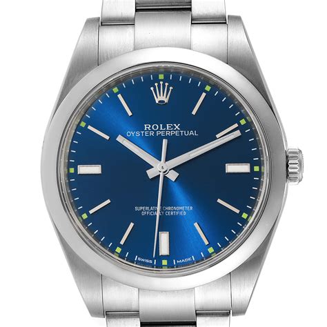 rolex oyster perpetual blue dial 39